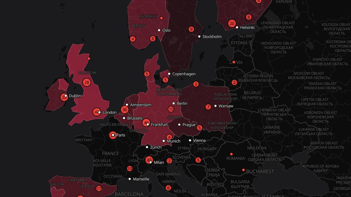 The Site finder: a map of Europe with countries shaded by grid connection status, data-centre markets and pipeline projects.